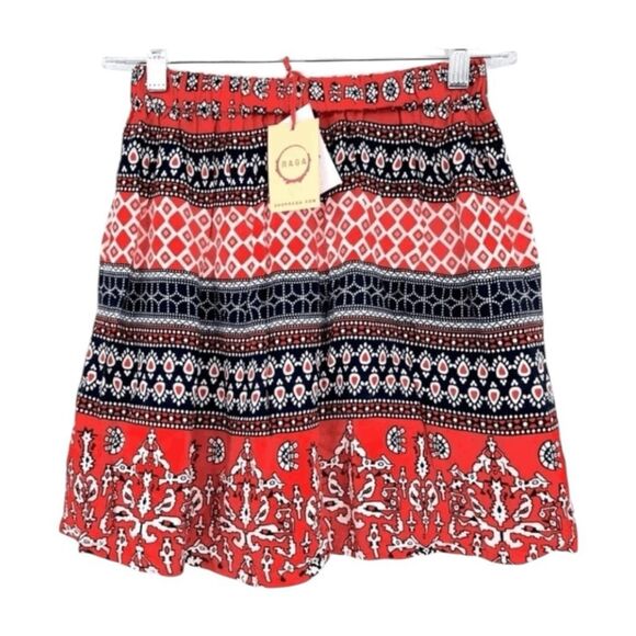 Raga Canyon Horizon Bohemian Print Mini Skirt Pull-On S - Picture 2 of 9